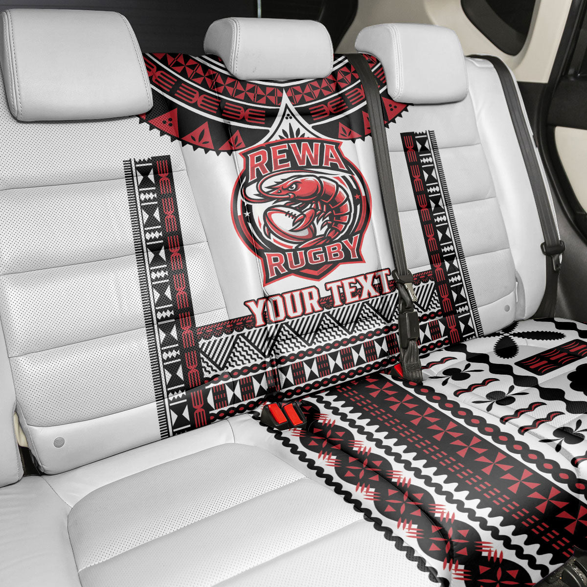 Fiji Rewa Rugby Custom Back Car Seat Cover Go Champions Fijian Tapa Pattern LT14 - Polynesian Pride