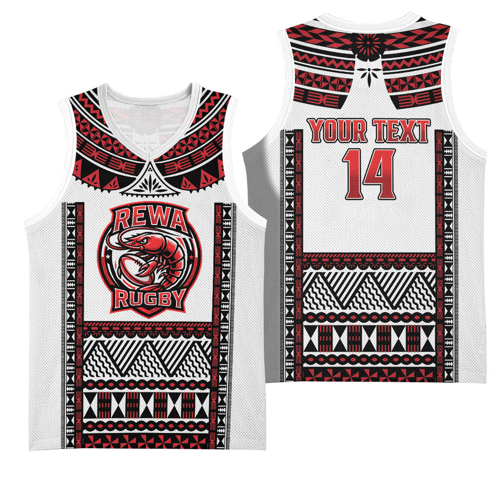 Fiji Rewa Rugby Custom Basketball Jersey Go Champions Fijian Tapa Pattern LT14 - Polynesian Pride
