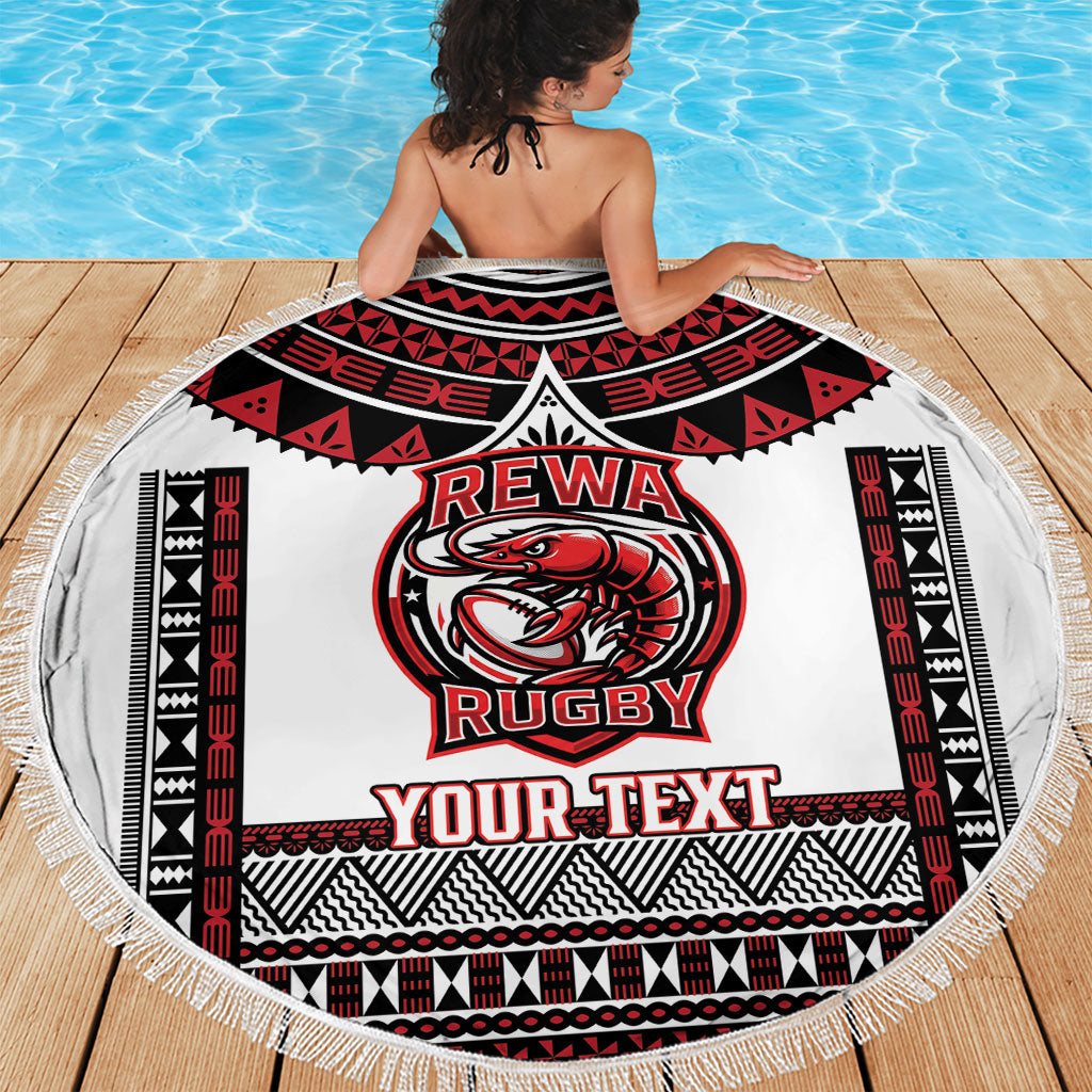 Fiji Rewa Rugby Custom Beach Blanket Go Champions Fijian Tapa Pattern LT14 - Polynesian Pride