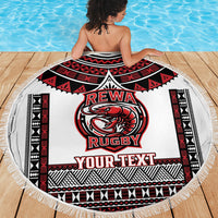 Fiji Rewa Rugby Custom Beach Blanket Go Champions Fijian Tapa Pattern LT14 - Polynesian Pride