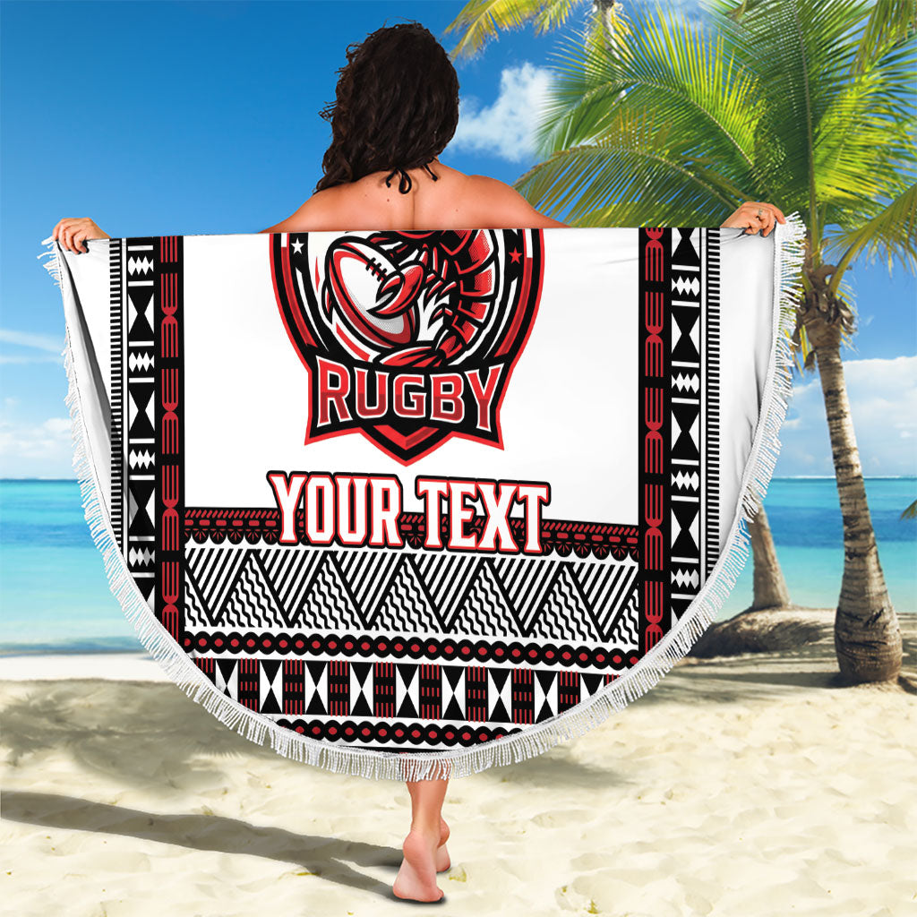 Fiji Rewa Rugby Custom Beach Blanket Go Champions Fijian Tapa Pattern LT14 - Polynesian Pride