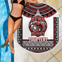 Fiji Rewa Rugby Custom Beach Blanket Go Champions Fijian Tapa Pattern LT14 - Polynesian Pride
