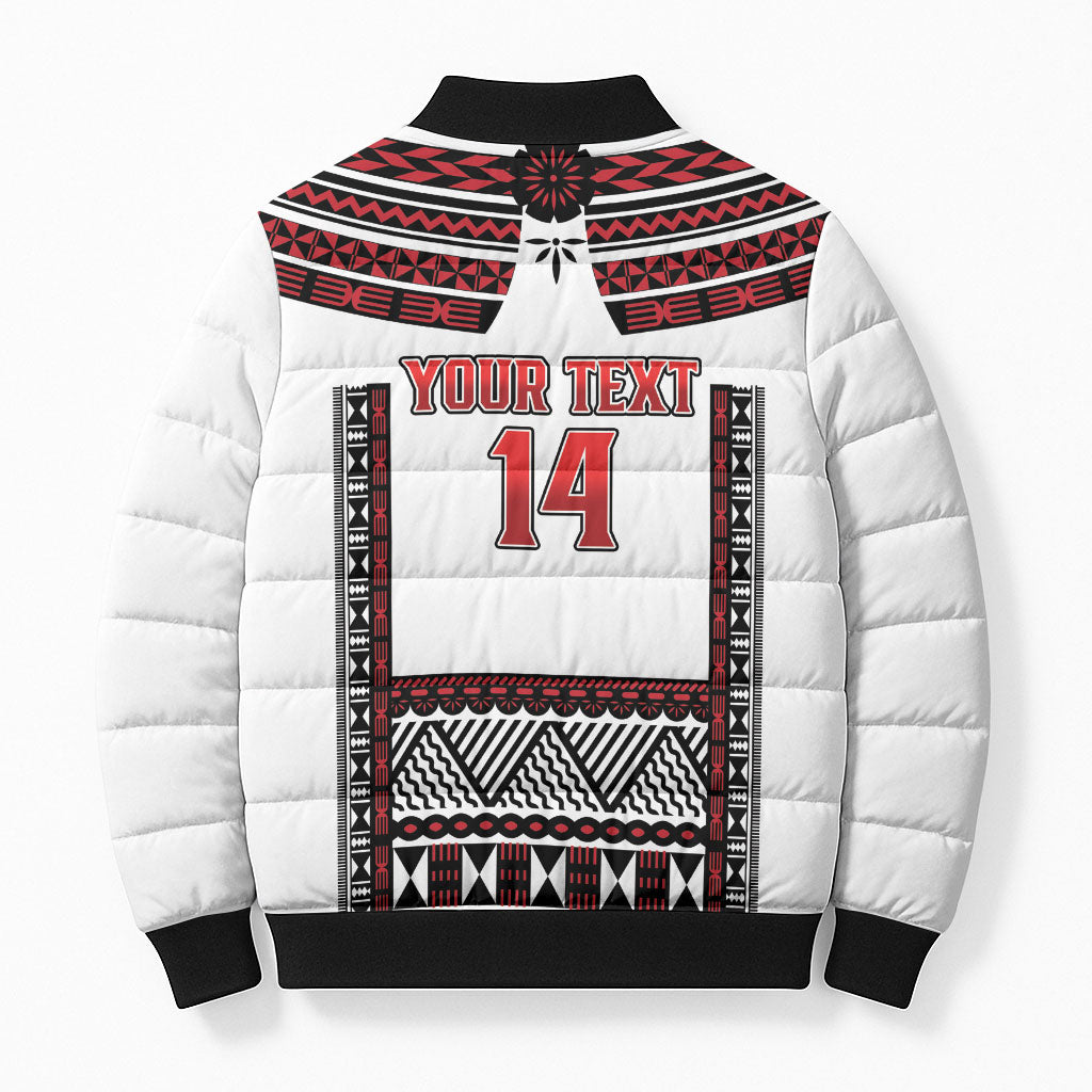 Fiji Rewa Rugby Custom Bomber Puffer Jacket Go Champions Fijian Tapa Pattern LT14 - Polynesian Pride