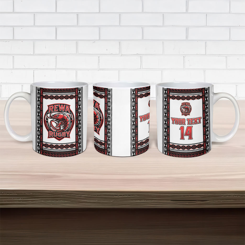 Fiji Rewa Rugby Custom Ceramic Mug Go Champions Fijian Tapa Pattern LT14 - Polynesian Pride