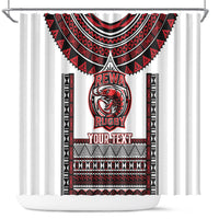 Fiji Rewa Rugby Custom Shower Curtain Go Champions Fijian Tapa Pattern LT14 White - Polynesian Pride
