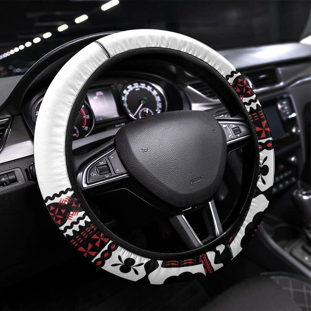 Fiji Rewa Rugby Steering Wheel Cover Go Champions Fijian Tapa Pattern