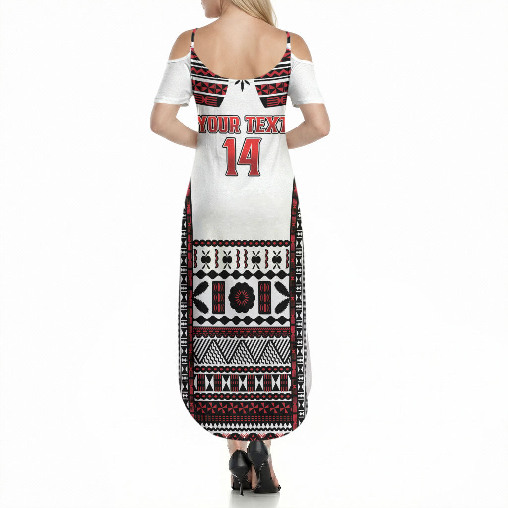 Fiji Rewa Rugby Custom Summer Maxi Dress Go Champions Fijian Tapa Pattern LT14 - Polynesian Pride