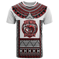 Fiji Rewa Rugby Custom T Shirt Go Champions Fijian Tapa Pattern LT14 White - Polynesian Pride