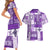 Hawaiian Quilt Couples Matching Short Sleeve Bodycon Dress and Hawaiian Shirt Tiki Tropical Retro Purple Version LT14 - Polynesian Pride