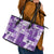 Hawaiian Quilt Leather Tote Bag Tiki Tropical Retro Purple Version LT14 - Polynesian Pride