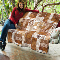 Hawaiian Quilt Quilt Tiki Tropical Retro Brown Version LT14 - Polynesian Pride