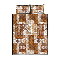 Hawaiian Quilt Quilt Bed Set Tiki Tropical Retro Brown Version LT14 Brown - Polynesian Pride