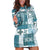 Hawaiian Quilt Hoodie Dress Tiki Tropical Retro Dark Cyan Version LT14 Dark Cyan - Polynesian Pride