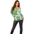 Hawaiian Quilt Off Shoulder Sweater Tiki Tropical Retro Green Version LT14 - Polynesian Pride