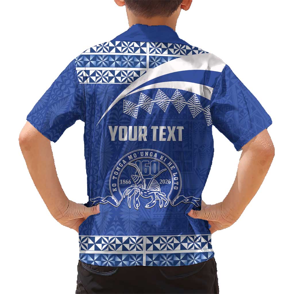 Personalised Tonga Tupou College Toloa Family Matching Off Shoulder Short Dress and Hawaiian Shirt 160 Years Anniversary Tongan Ngatu Pattern LT14 - Polynesian Pride