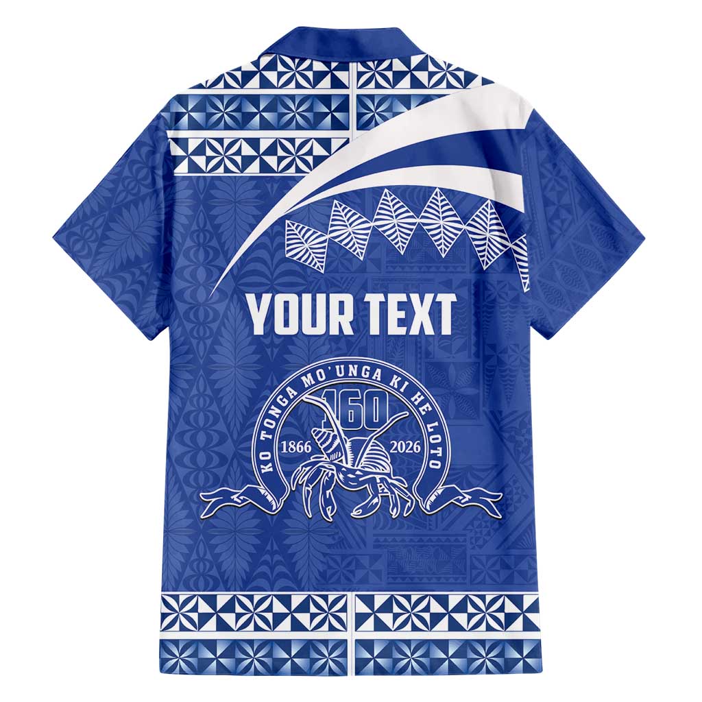 Personalised Tonga Tupou College Toloa Family Matching Off Shoulder Short Dress and Hawaiian Shirt 160 Years Anniversary Tongan Ngatu Pattern LT14 - Polynesian Pride