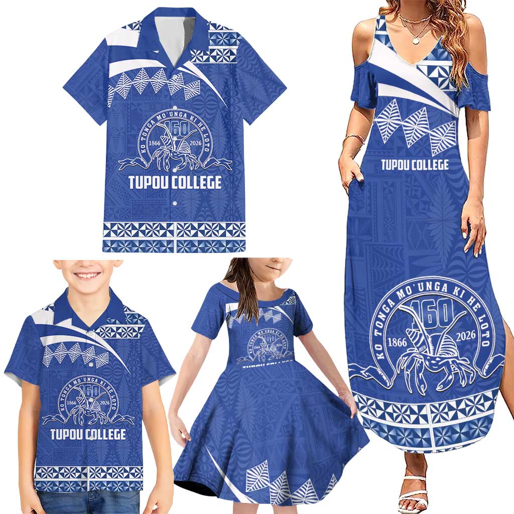 Personalised Tonga Tupou College Toloa Family Matching Summer Maxi Dress and Hawaiian Shirt 160 Years Anniversary Tongan Ngatu Pattern
