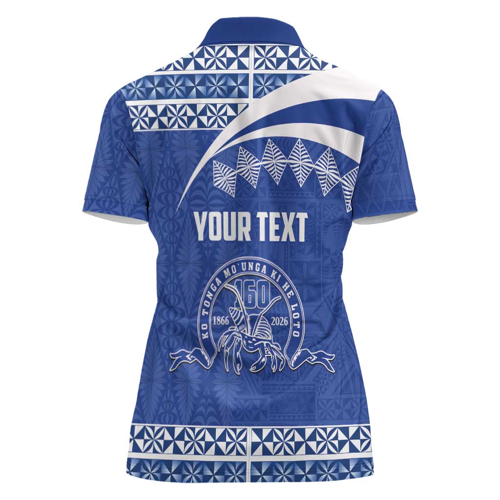 Personalised Tonga Tupou College Toloa Women Polo Shirt 160 Years Anniversary Tongan Ngatu Pattern