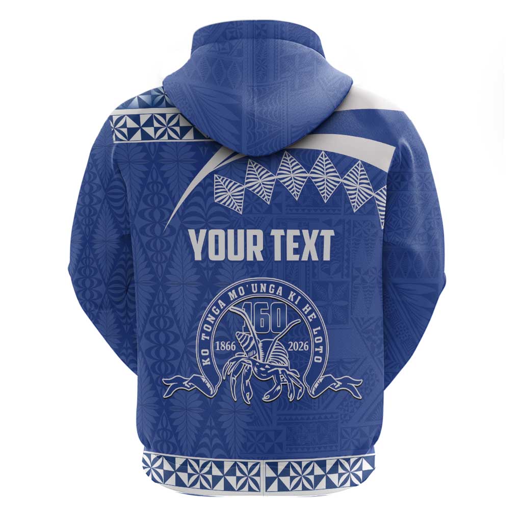 Personalised Tonga Tupou College Toloa Zip Hoodie 160 Years Anniversary Tongan Ngatu Pattern LT14 - Polynesian Pride
