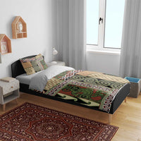 Beige Aotearoa Kowhaiwhai Pattern Bedding Set NZ Maori Quilt Style