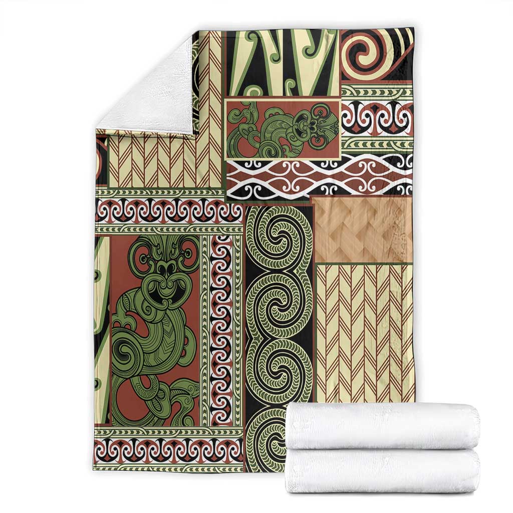 Beige Aotearoa Kowhaiwhai Pattern Blanket NZ Maori Quilt Style