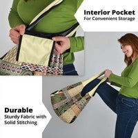 Beige Aotearoa Kowhaiwhai Pattern Grocery Bag NZ Maori Quilt Style