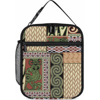 Beige Aotearoa Kowhaiwhai Pattern Lunch Bag NZ Maori Quilt Style LT14 10.2 × 8.3 × 4.3 inch Beige - Polynesian Pride