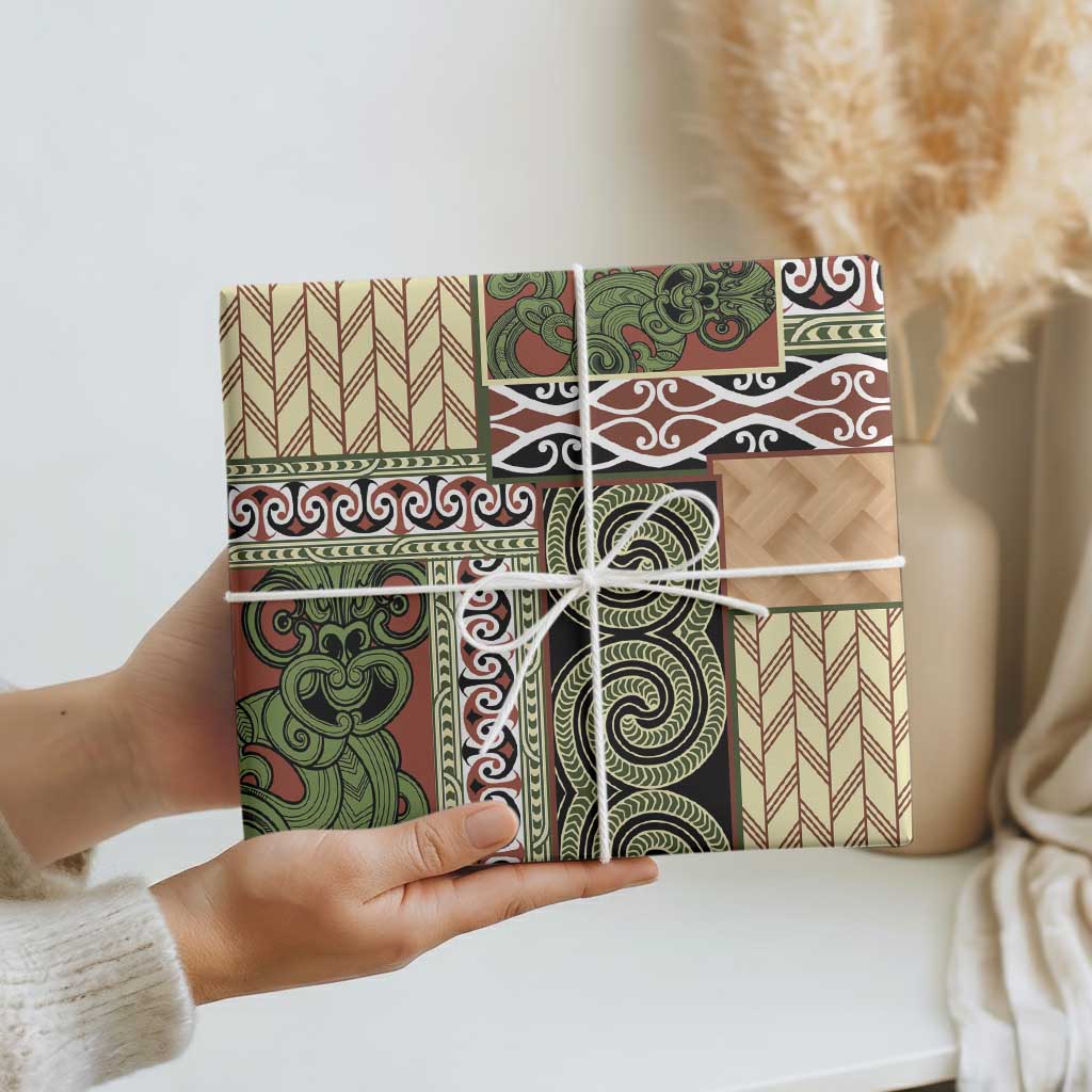 Beige Aotearoa Kowhaiwhai Pattern Wrapping Paper NZ Maori Quilt Style - Polynesian Pride