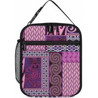 Pink Aotearoa Kowhaiwhai Pattern Lunch Bag NZ Maori Quilt Style LT14 10.2 × 8.3 × 4.3 inch Pink - Polynesian Pride
