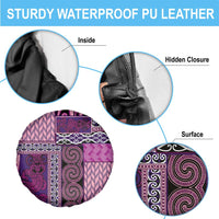 Pink Aotearoa Kowhaiwhai Pattern Spare Tire Cover NZ Maori Quilt Style