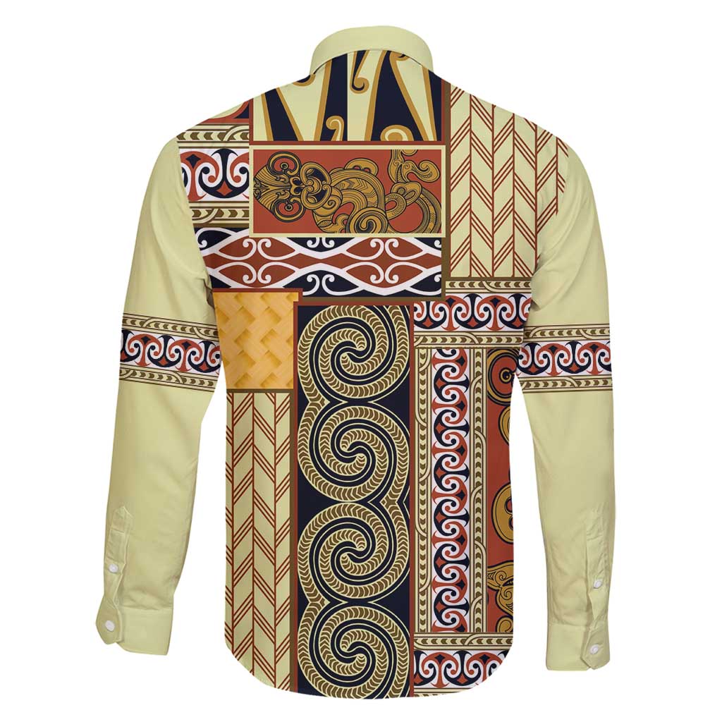 Yellow Aotearoa Kowhaiwhai Pattern Family Matching Puletasi and Hawaiian Shirt NZ Maori Quilt Style LT14 - Polynesian Pride
