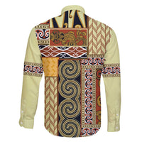 Yellow Aotearoa Kowhaiwhai Pattern Family Matching Puletasi and Hawaiian Shirt NZ Maori Quilt Style LT14 - Polynesian Pride