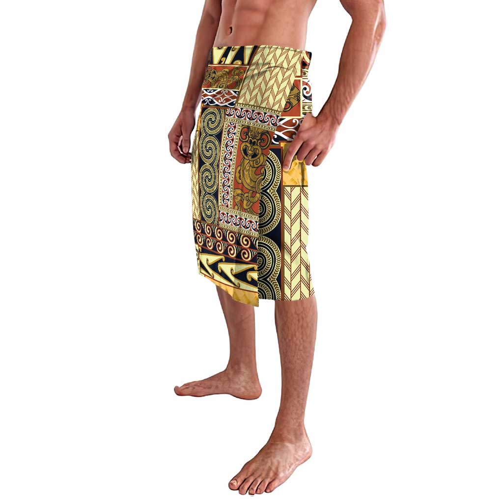 Yellow Aotearoa Kowhaiwhai Pattern Lavalava NZ Maori Quilt Style