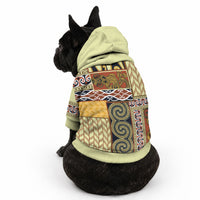 Yellow Aotearoa Kowhaiwhai Pattern Pet Hoodie NZ Maori Quilt Style