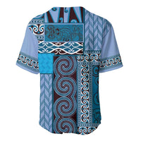 Blue Aotearoa Kowhaiwhai Pattern Baseball Jersey NZ Maori Quilt Style LT14 - Polynesian Pride
