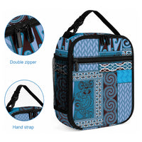 Blue Aotearoa Kowhaiwhai Pattern Lunch Bag NZ Maori Quilt Style LT14 - Polynesian Pride