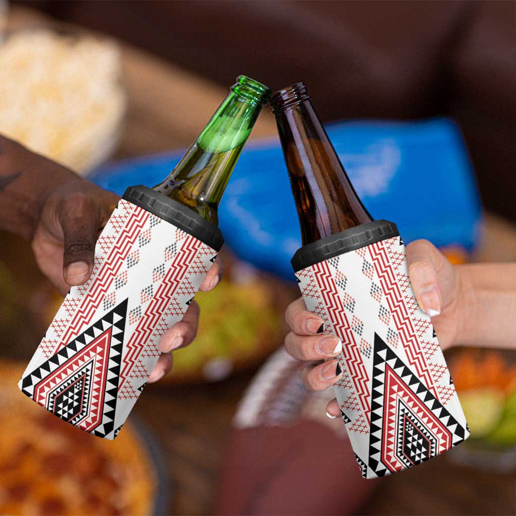 Aotearoa Taniko 4 in 1 Can Cooler Tumbler Niho Taniwha Purapura Whetu Mix Poutama