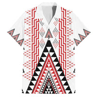 Aotearoa Taniko Family Matching Long Sleeve Bodycon Dress and Hawaiian Shirt Niho Taniwha Purapura Whetu Mix Poutama LT14 Dad's Shirt - Short Sleeve White - Polynesian Pride