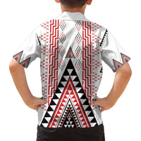 Aotearoa Taniko Family Matching Off The Shoulder Long Sleeve Dress and Hawaiian Shirt Niho Taniwha Purapura Whetu Mix Poutama LT14 - Polynesian Pride