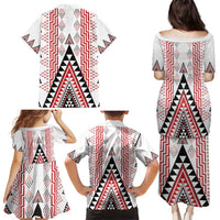 Aotearoa Taniko Family Matching Puletasi and Hawaiian Shirt Niho Taniwha Purapura Whetu Mix Poutama