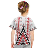 Aotearoa Taniko Kid T Shirt Niho Taniwha Purapura Whetu Mix Poutama