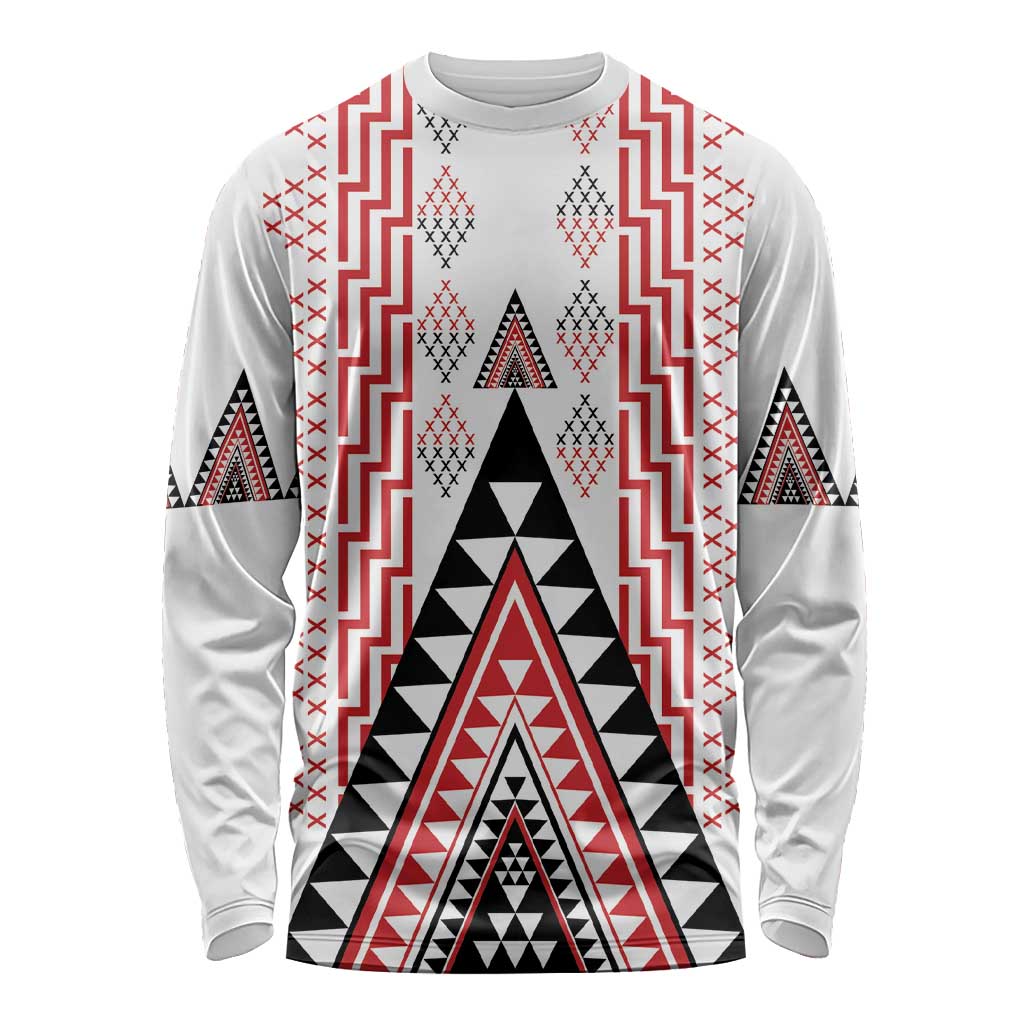 Aotearoa Taniko Long Sleeve Shirt Niho Taniwha Purapura Whetu Mix Poutama