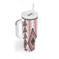 Aotearoa Taniko Tumbler With Handle Niho Taniwha Purapura Whetu Mix Poutama