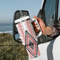 Aotearoa Taniko Tumbler With Handle Niho Taniwha Purapura Whetu Mix Poutama