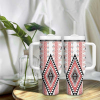 Aotearoa Taniko Tumbler With Handle Niho Taniwha Purapura Whetu Mix Poutama