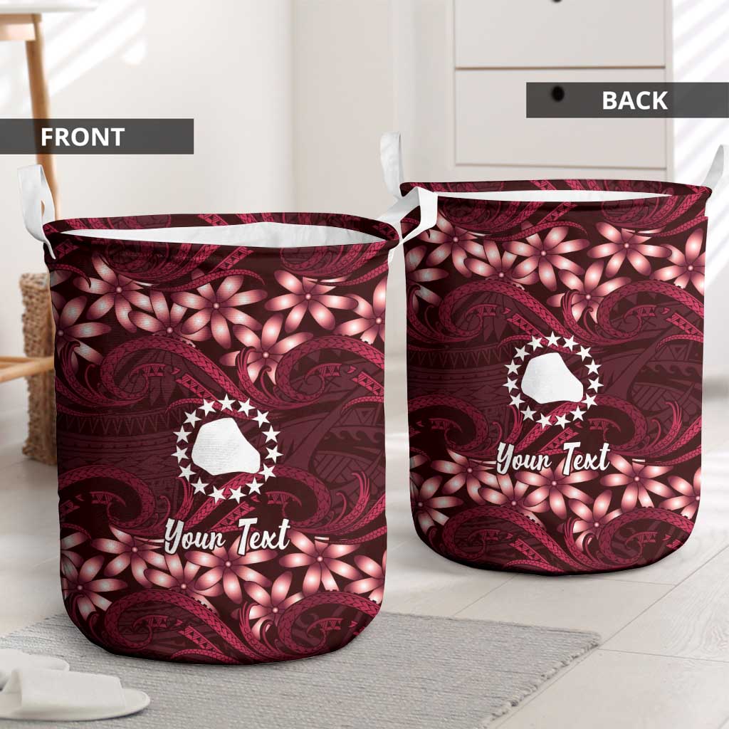 Personalised Cook Islands Mangaia Laundry Basket Tiare Maori Polynesian Waves Tattoo