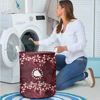 Personalised Cook Islands Mangaia Laundry Basket Tiare Maori Polynesian Waves Tattoo