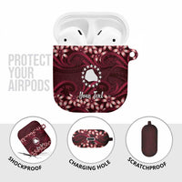Personalised Cook Islands Mangaia AirPods Case Tiare Maori Polynesian Waves Tattoo