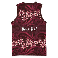 Personalised Cook Islands Mangaia Basketball Jersey Tiare Maori Polynesian Waves Tattoo