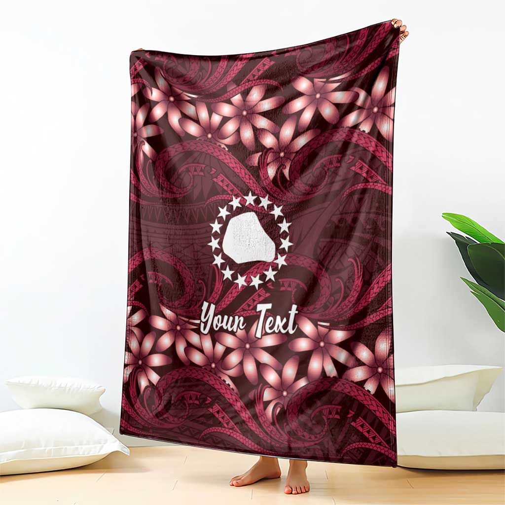 Personalised Cook Islands Mangaia Blanket Tiare Maori Polynesian Waves Tattoo